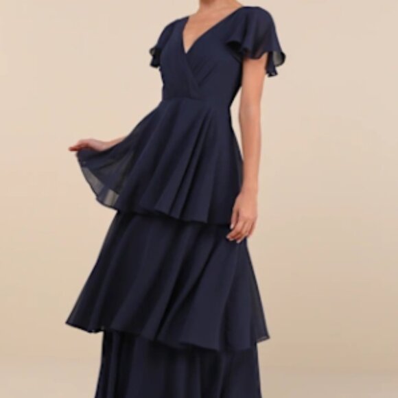 Lulu's Navy Blue Maxi Dress - Picture 1 of 1